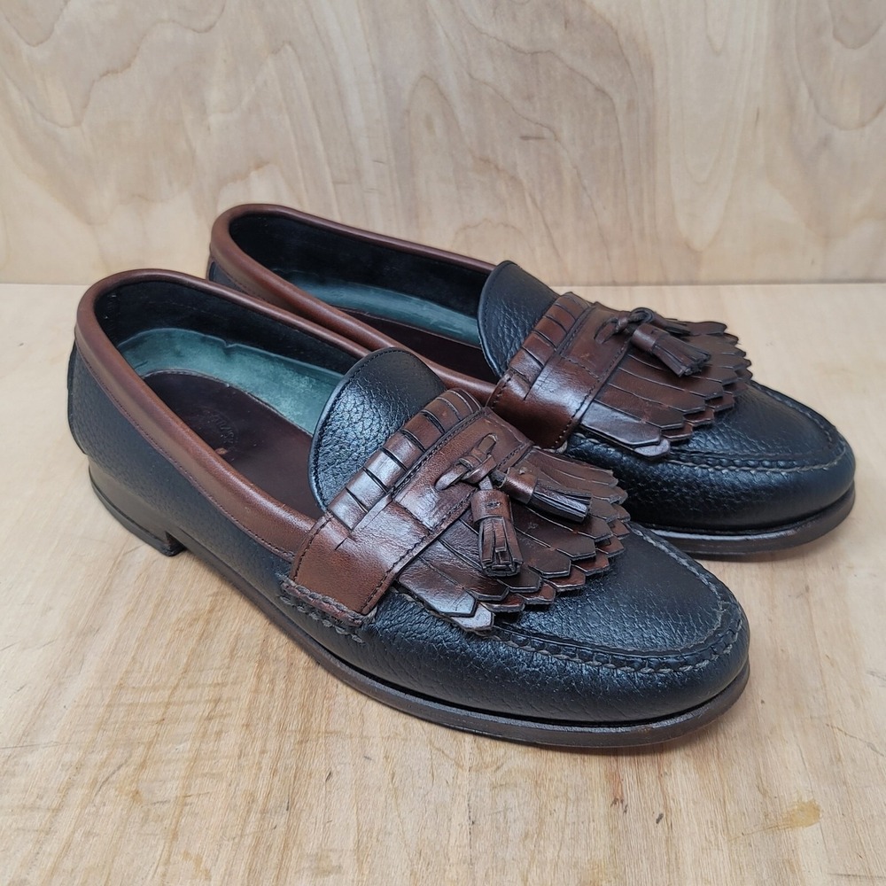 H.S. Trask Loafer Mens 9.5 M Bozeman Montana Two-Toned Moc Tassel Kiltie Shoe